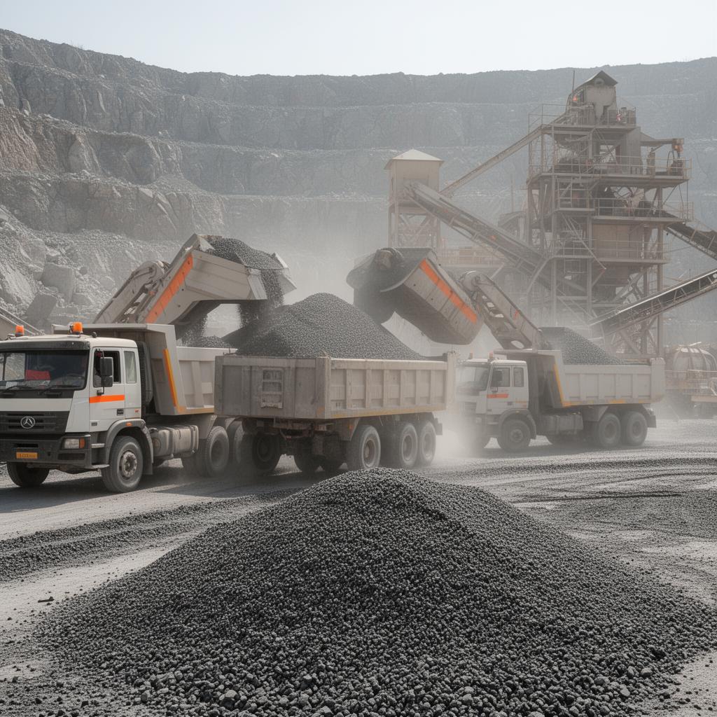 GSB / Wet Mix quarry material stock and plant